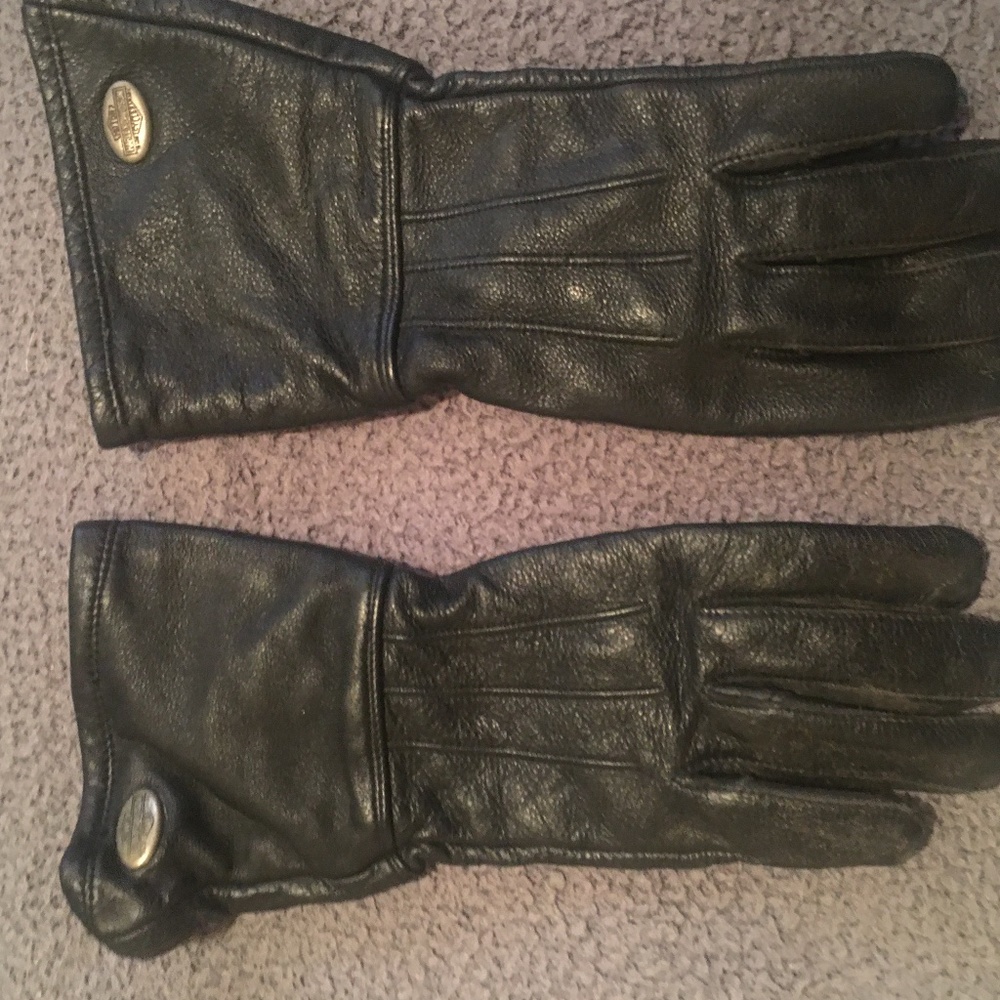Womens Harley Davidson leather gauntlet leather gloves
